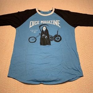 Dice motorcycle magazine raglan